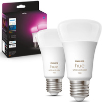 2PAK Żarówka LED E27 A60 9W CCT RGB PHILIPS HUE White & COLOR Ambiance Bluetooth Zigbee