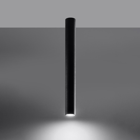 Lampa Sufitowa Oprawa Natynkowa SPOT TUBA GU10 Tubularna Czarna Nowoczesna Lagos Sollux