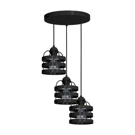 Lampa Wisząca Sufitowa LARS Czarna 3xE27 Milagro