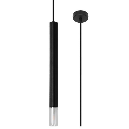 Lampa Sufitowa Oprawa Natynkowa SPOT TUBA G9 Wisząca Zwis Tubularna Czarna Nowoczesna Wezyr Sollux