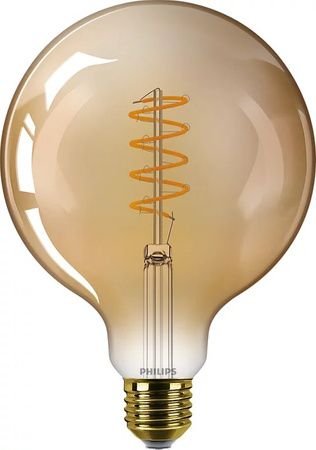 Żarówka LED Globe E27 G120 7.3W = 50W 640lm 2200K Ciepła Filament Bursztynowa PHILIPS Ściemnialna