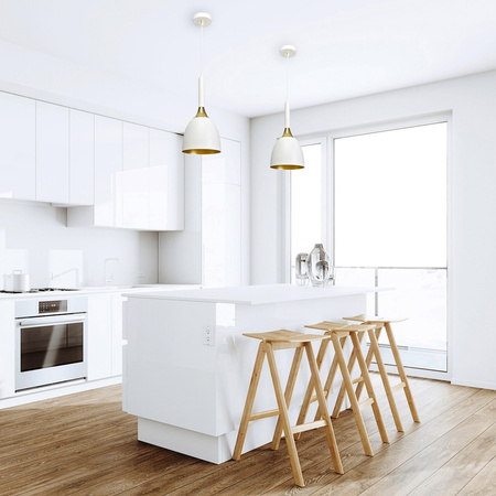 Lampa wisząca biało złota MiLAGRO 1xE27 CLARK