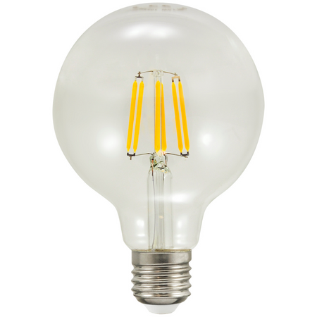 Żarówka LED E27 G95 7,5W = 75W 1055lm 3000K Ciepła 360° Filament GOLDLUX (Polux)
