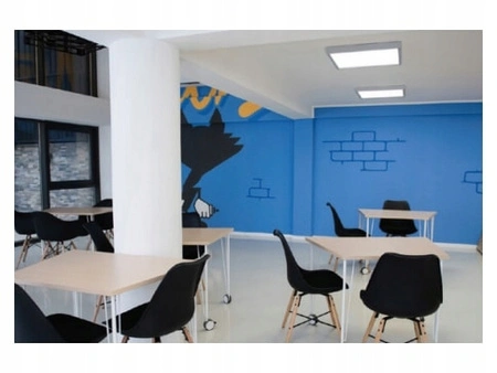 Plafon LED Lampa Sufitowa 2x E27 z Czujnikiem mikrofalowym SOLEN kwadratowy srebrny