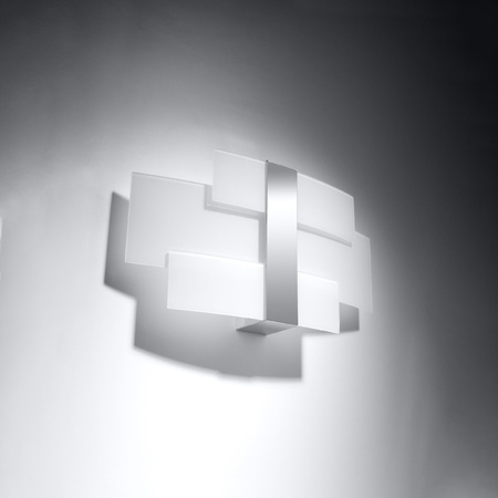 Lampa Ścienna Kinkiet 2x G9 Prostokątna Chrom Biała Nowoczesna Celia Sollux