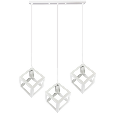 Lampa Wisząca Sufitowa Geometryczna IL MIO SWEDEN 3xE27 Biała - GOLDLUX (Polux)