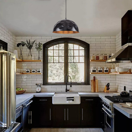 Lampa Sufitowa HEMISPHERE 6777 Nowodvorski Czarno-Złota E27 Wisząca Stal ?34 cm Nowoczesna