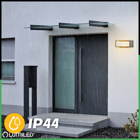 Kinkiet Ogrodowy Elewacyjny Lampa Zewnętrzna E27 CZARNA IP44 FREESIA LUMILED