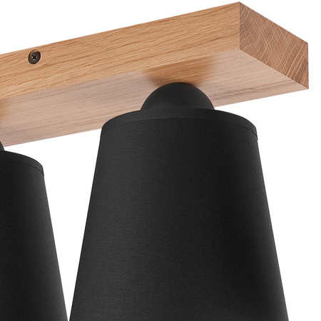 Lampa Sufitowa LULA 2xE27 Czarna Dębowa LM-2.200 Lamkur