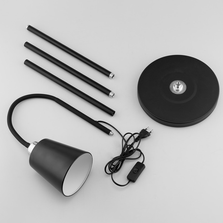 Lampa Stojąca Podłogowa Stołowa LED E27 Czarna z Regulacją Wysokości Kalso Lumiled