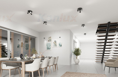 Oprawa lampa sufitowa ENALI 3xGU10 czarna Kanlux