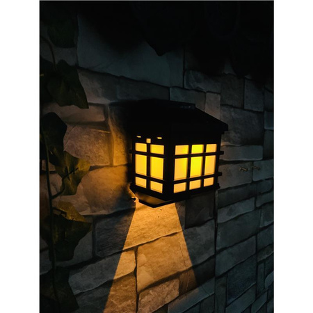 Kinkiet Lampa Solarna LED Ogrodowa Elewacyjna IP44 z Efektem Płomienia