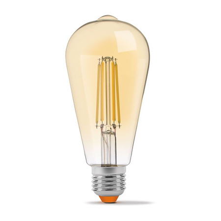 Żarówka LED E27 ST64 6W = 44W 550lm 2200K Ciepła Amber Filament Ściemnialna 360° VIDEX