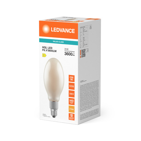 Żarówka LED HQL E27 24W = 80W 3600lm 2700K Ciepła Biała FILAMENT LEDVANCE