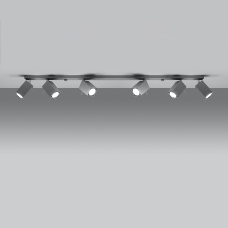 Lampa Sufitowa Oprawa Natynkowa 6x GU10 SPOT TUBA Reflektor Ruchoma Minimalistyczna Kwadratowa Szara Nowoczesna Merida Sollux