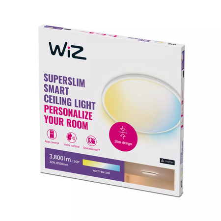 Plafon LED Lampa Sufitowa Natynkowa 32W CCT Biały SMART WiFi WiZ
