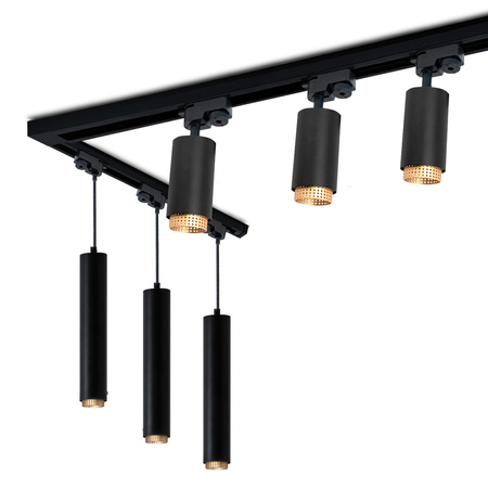ZESTAW Szynoprzewód Listwa Szyna 3m + 6x Lampa Sufitowa Reflektor GU10 Oświetlenie Szynowe LUMILED