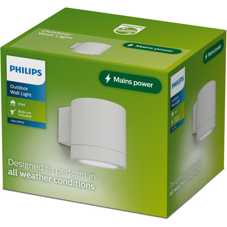 Kinkiet Ogrodowy Lampa Zewnętrzna Elewacyjna LED GU10 IP44 Biała Fylx Philips