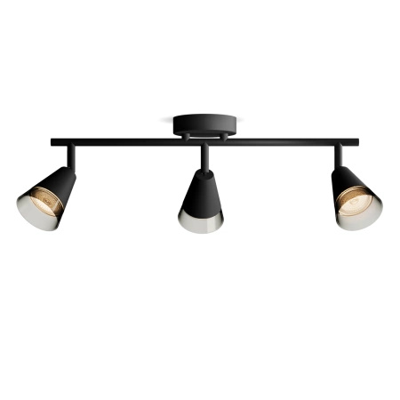 Lampa Sufitowa Reflektor Natynkowy 3x GU10 Czarna Cleft Philips