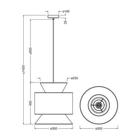 Lampa Sufitowa Wisząca Dekoracyjna Zwis E27 Beżowa Raffia Decor Wrap Osram
