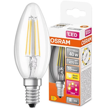 Żarówka LED E14 B40 4W = 40W 470lm 2700 Ciepła 300° Filament 3-Step Ściemnialna OSRAM STAR