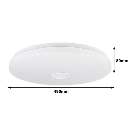PLAFON LED 49cm lampa sufitowa okrągła RGBW 3000K-6500K + pilot Głośnik BLUETOOTH