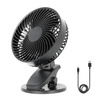 Wentylator Biurkowy Klips Przenośny Akumulatorowy USB-C Czarny Viento Windstar Kobi