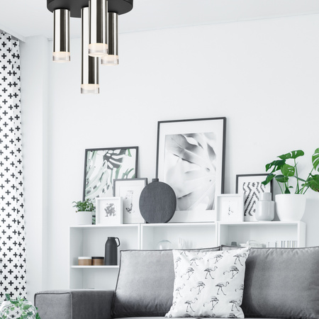 Lampa Sufitowa DIEGO 4xE27 Czarna Chrom LM-4.124/B Lamkur