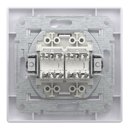 Gniazdo Komputerowe 2x RJ45 kat. 6 UTP z Ramką Biały SCHNEIDER ASFORA