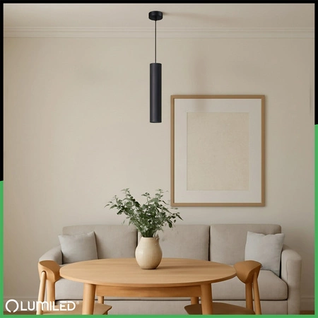 Lampa Wisząca Sufitowa Zwis 29cm Reflektor GU10 LED SOPLO Czarny LUMILED