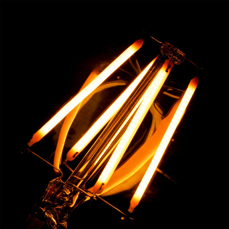 Żarówka LED E27 G80 6W = 50W 650lm 2200K Ciepła 360° Filament dymiona