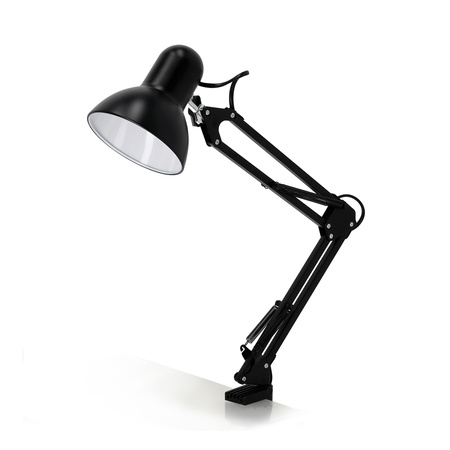 Lampka Biurkowa Oprawa Stołowa Regulowana E27 Czarna Auriq Kobi
