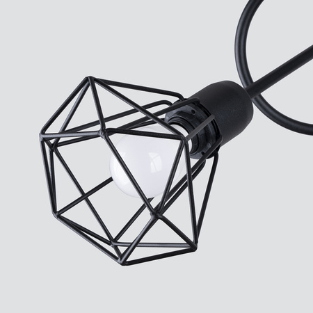 Lampa Sufitowa Wisząca 3x E14 Żyrandol Geometryczna Geometryczna Czarna Nowoczesna Artemis Sollux