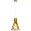Lampa Wisząca Oprawa E27 Drewniany klosz z chromowym wykończeniem stożkowa 250x450mm VT-2450 V-TAC