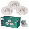 3x Oprawa Podtynkowa Wpuszczana LED 5.5W 350lm 2700K Biała Sparkle Philips
