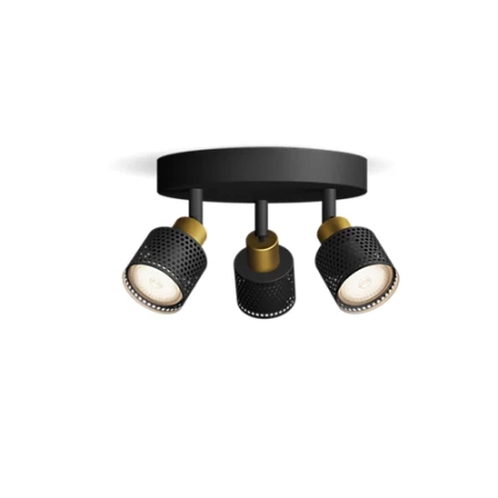 Lampa Sufitowa Reflektor 3x GU10 Czarna-Miedziana Niall Philips