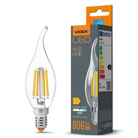 Żarówka LED E14 C35 Świeczka 6W = 60W 806lm 4000K Neutralna 360° FILAMENT Videx