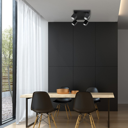 Lampa Sufitowa Reflektor 4xGU10 QUANTUS Czarna