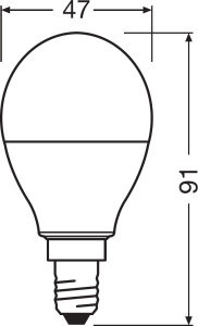 Żarówka LED P47 Kulka E14 4.9W = 40W 470lm 2700K RGBW 200° Ściemnialna Pilot Retrofit Filament Osram