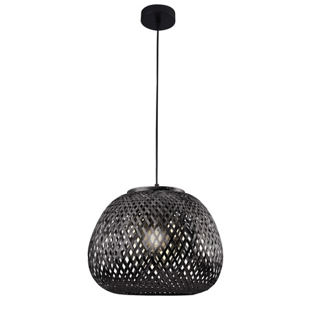 Lampa Sufitowa Wisząca Zwis E27 Czarna BAMBOO NATURAL Sanico Goldlux