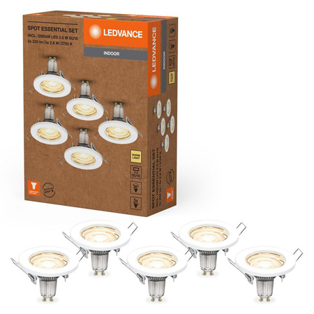 Panel LED Oprawa Podtynkowa Wpuszczana 2.6W 230lm 3000K Ciepła Biały Oczko Spot Recess Essential Ledvance