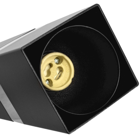 Lampa wisząca Tuba Zwis VIDAR Czarny + srebrny 1x GU10 Milagro Metal Styl nowoczesny