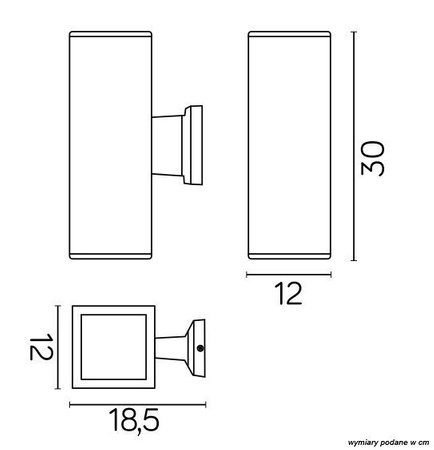 Lampa Ogrodowa Zewnętrzna Elewacyjna KINKIET LED Adela 8001 DG E27 Su-Ma