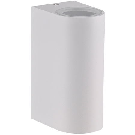 Kinkiet ogrodowy zewnętrzny góra dół na LED 2x GU10 BOSTON GOLDLUX (Polux) ALUMINIUM Biały owalny