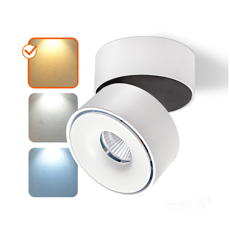 Oprawa Sufitowa Reflektor Regulowany LED 9W 550lm 3000K Ciepła Ściemnialna CRI90 Biała Lahti Kobi