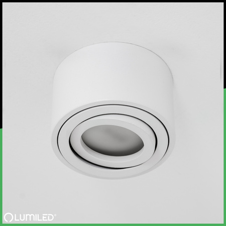 Oprawa Natynkowa HALOGENOWA Tuba Spot Ruchoma Okrągła Biała 50mm + Wkład LED 7W 4000K AMAT-S LUMILED