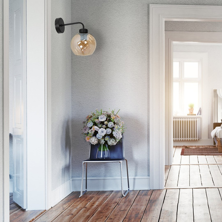 Lampa Ścienna Kinkiet SOFIA Bursztynowa 1xE27 Milagro