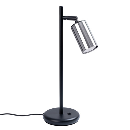 Lampa Biurkowa Stojąca Stołowa Nocna GU10 Tubularna Czarna Chrom Nowoczesna Winx Sollux