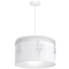 Lampa wisząca BALETNICA 1xE27 Dziewczęca Baletnica Biała MLP4969 Milagro Metal + Tkanina + Kryształki