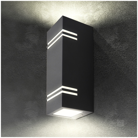 Lampa Ogrodowa Kinkiet Elewacyjny Zewnętrzny 2x GU10 IP44 Czarna Quazar Kobi